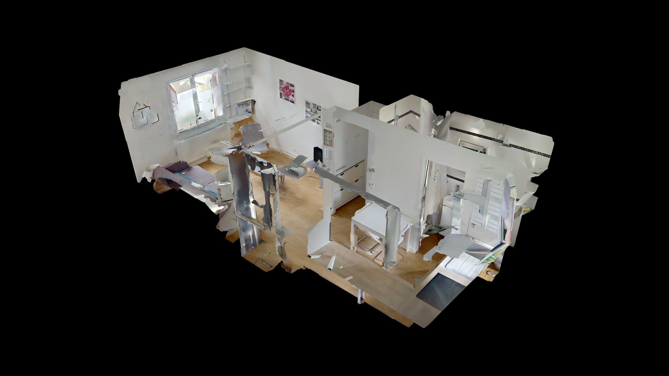 Vue dollhouse d'une visite virtuelle Matterport